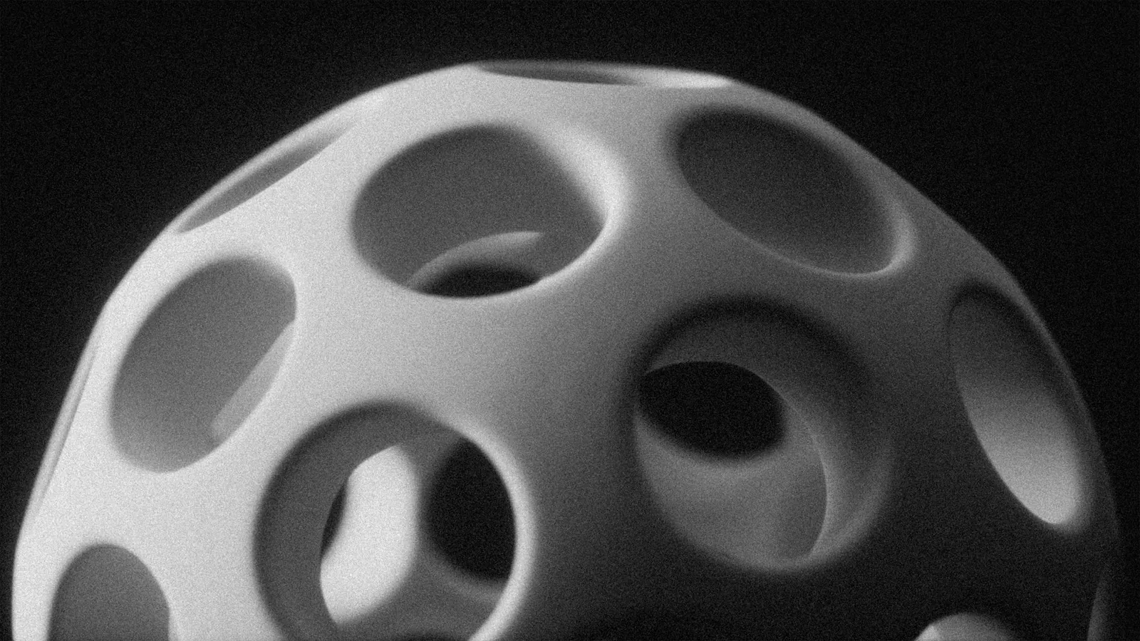 Esfera vazada impressa em 3D com aberturas circulares